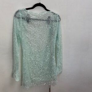 Mistress Rocks Mint Sequin Long Sleeve Dress